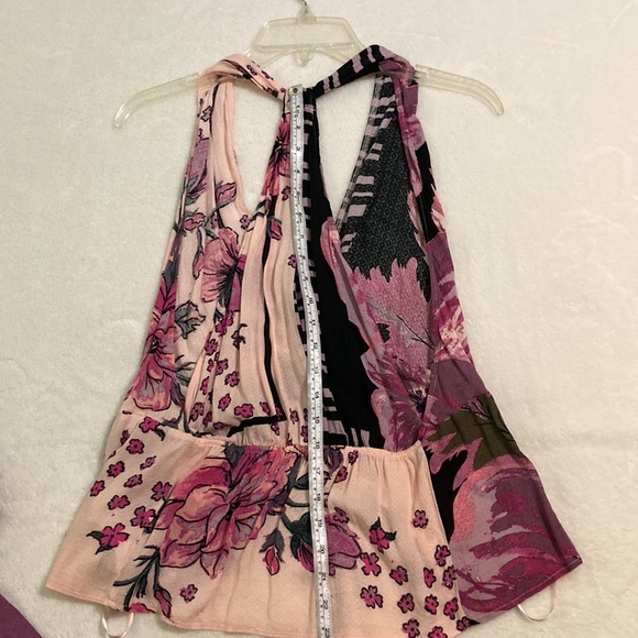 Floral Free People halter XL, pinks and black, NWT - Picture 15 of 15